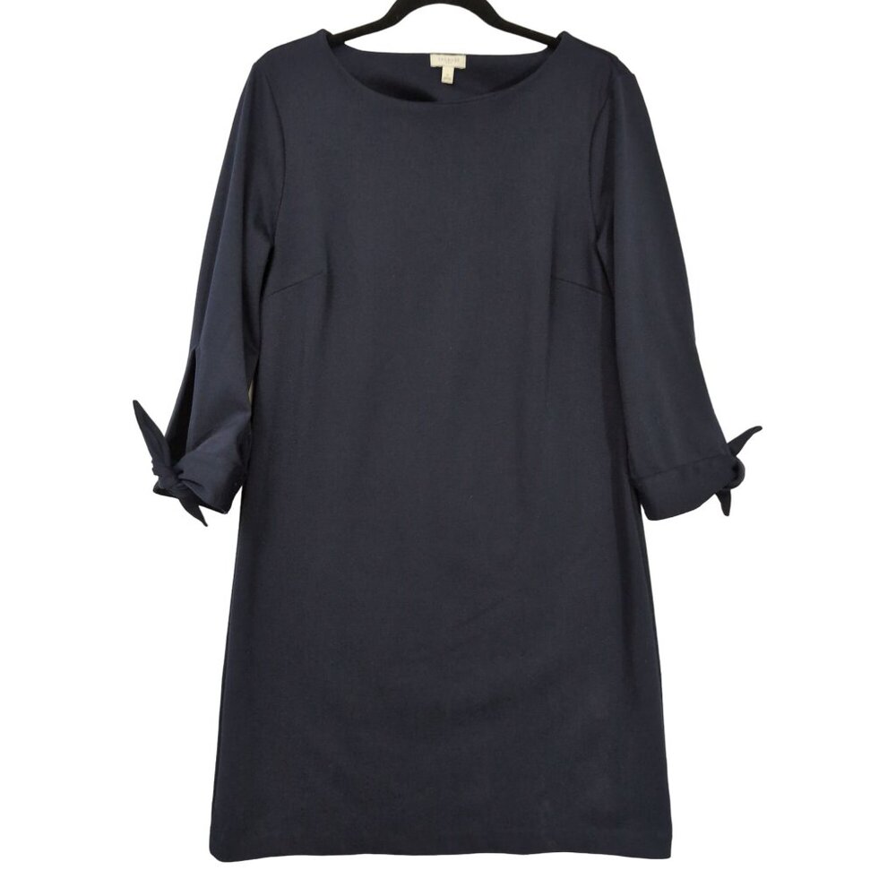 Talbots Shift Dress Womens S Navy Blue Career Minimalist Capsule Stretch